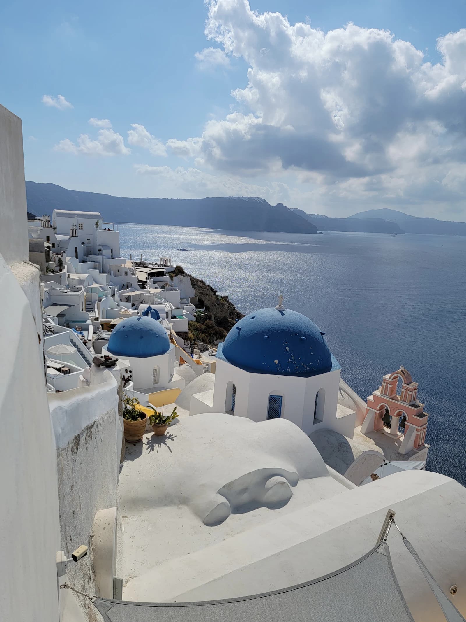Santorini cliffside architecture overlooking the Aegean Sea